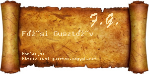 Füsi Gusztáv névjegykártya